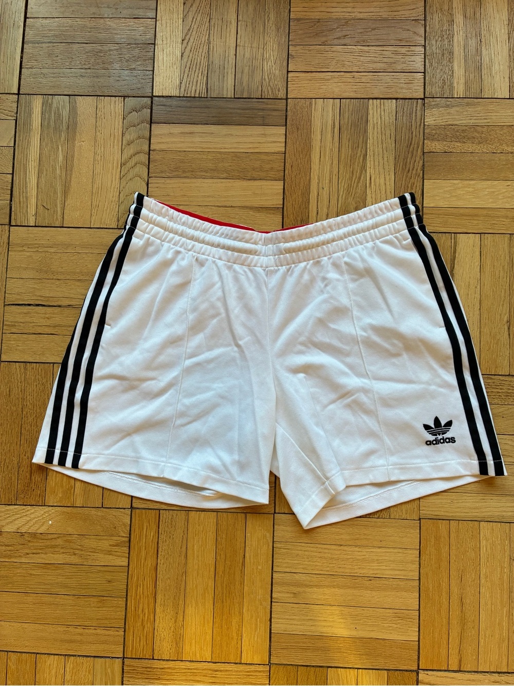 EUC Adidas White 3-Stripe Athletic Shorts